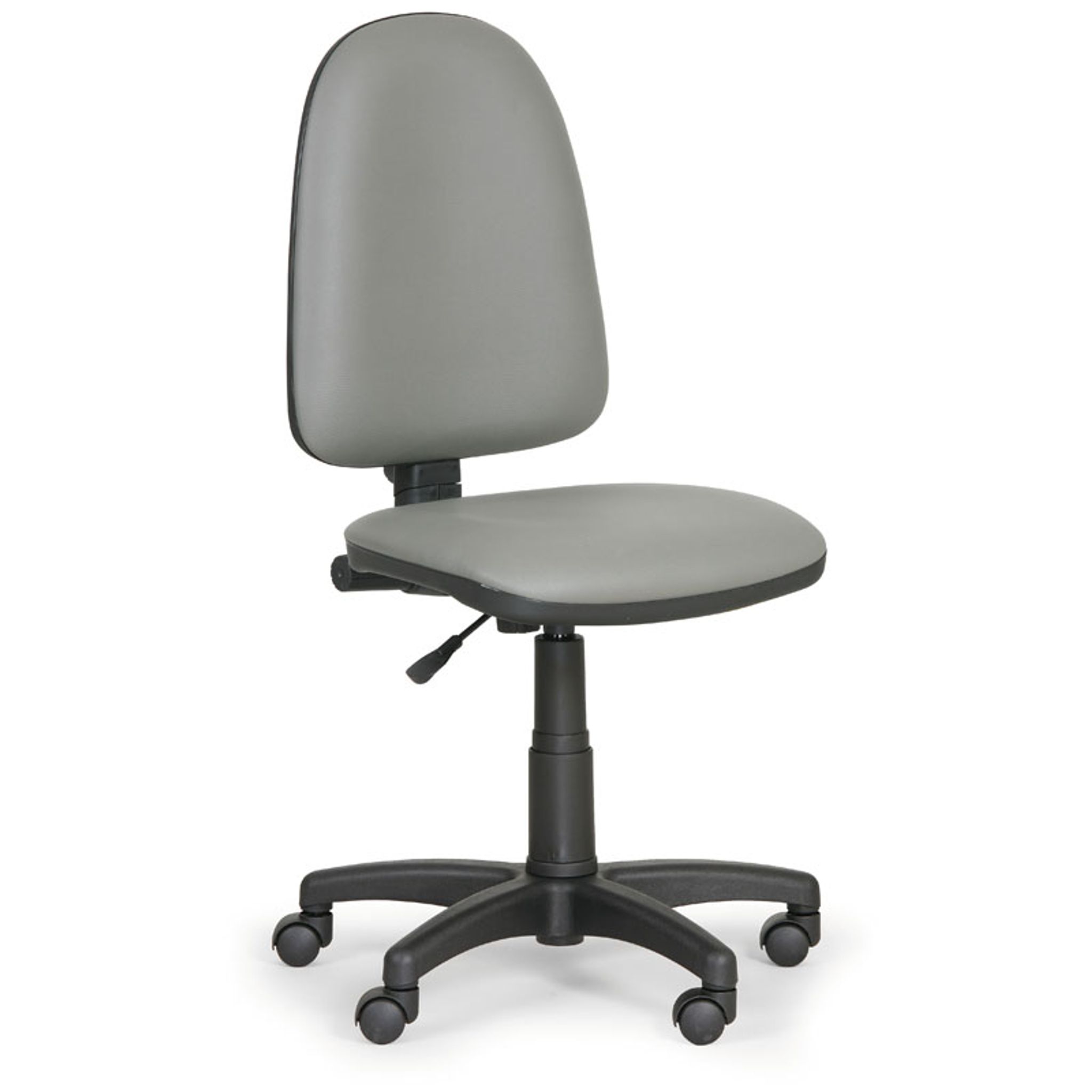 Dielenská pracovná stolička na kolieskach TORINO bez podpierok rúk, permanentný kontakt, pre mäkké podlahy