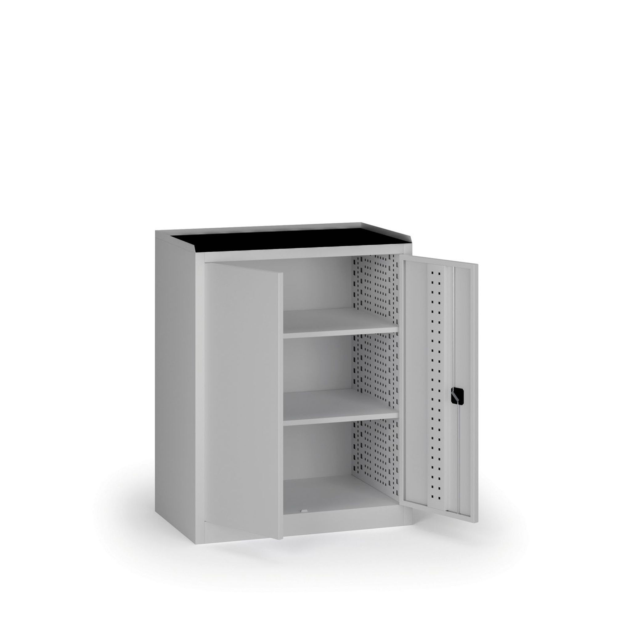 Dielenská skriňa nízka na náradie KOVOS, 2 police, 950 x 600 x 1180 mm