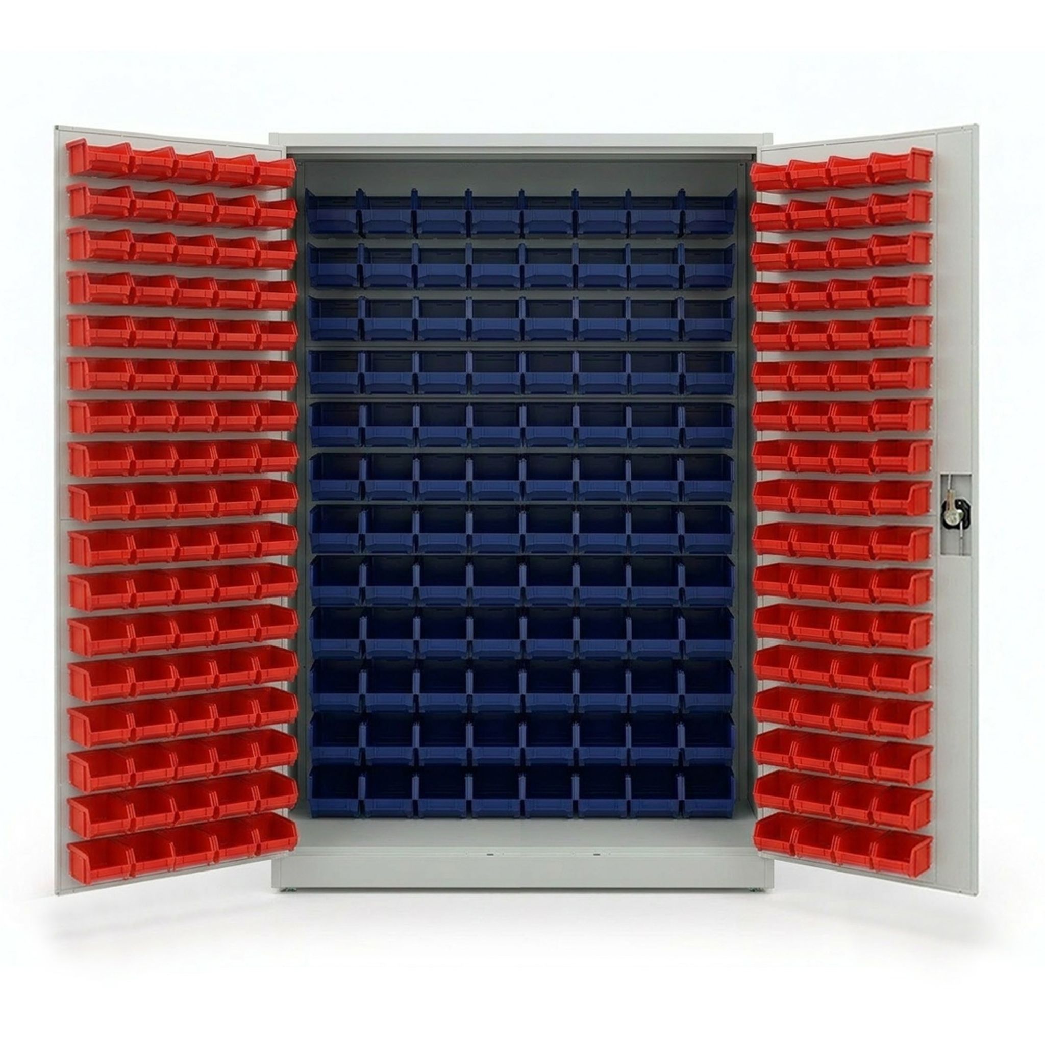 Dielenská skriňa s plastovými boxmi, 1200 x 500 x 1990 mm, 153+84 boxov