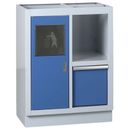 Dielenská skrinka s odpadkovým košom k pracovnej doske EXPERT, 680 x 455 x 910 mm, modrá