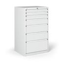 Dielenská zásuvková skriňa na náradie G345, 7 zásuviek, 881 x 653 x 1200 mm, sivá