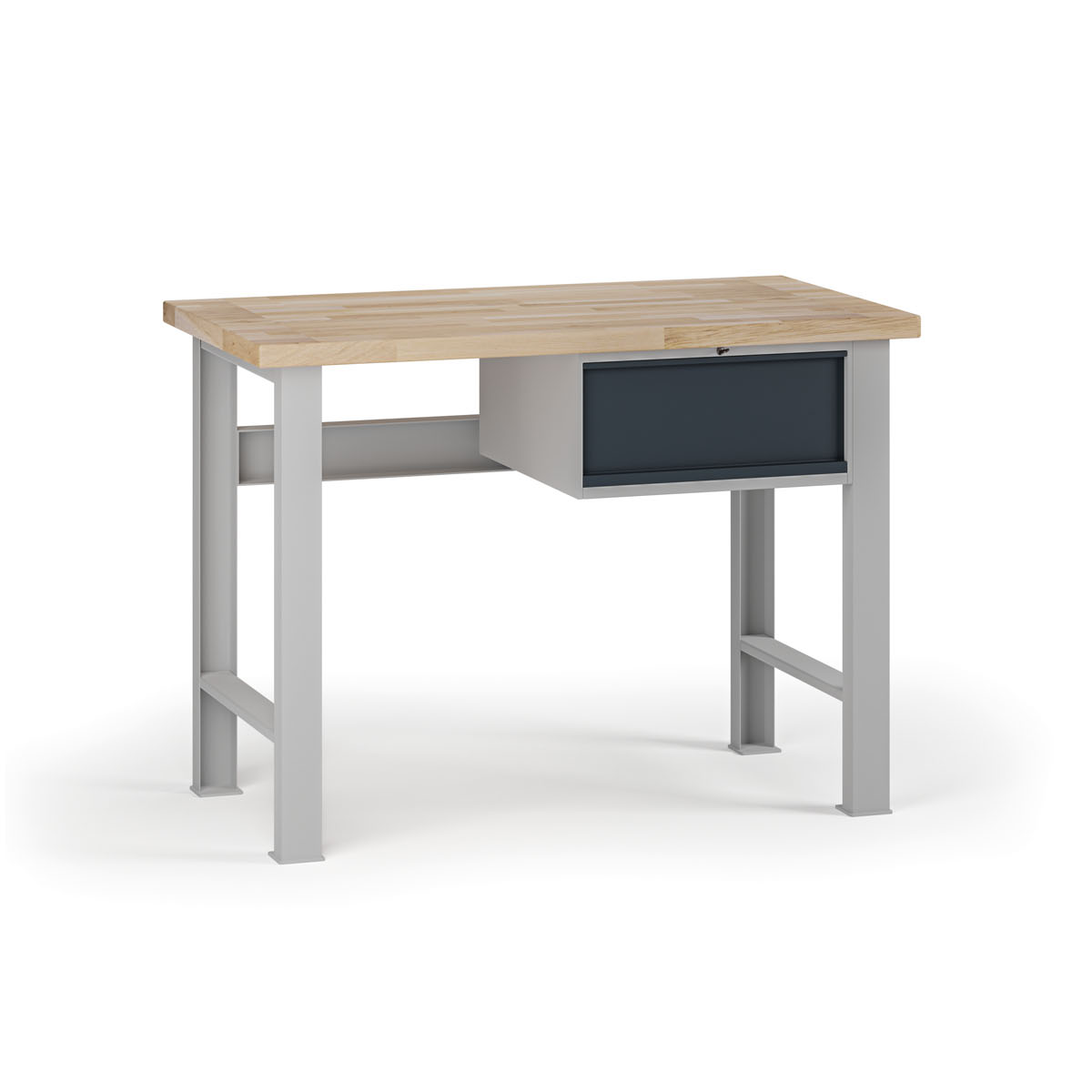 Fotografia produktu: Dielenský pracovný stôl G7, buková škárovka, 1200 x 685 x 840 mm, 1x kontajner, 1 zásuvka, grafit