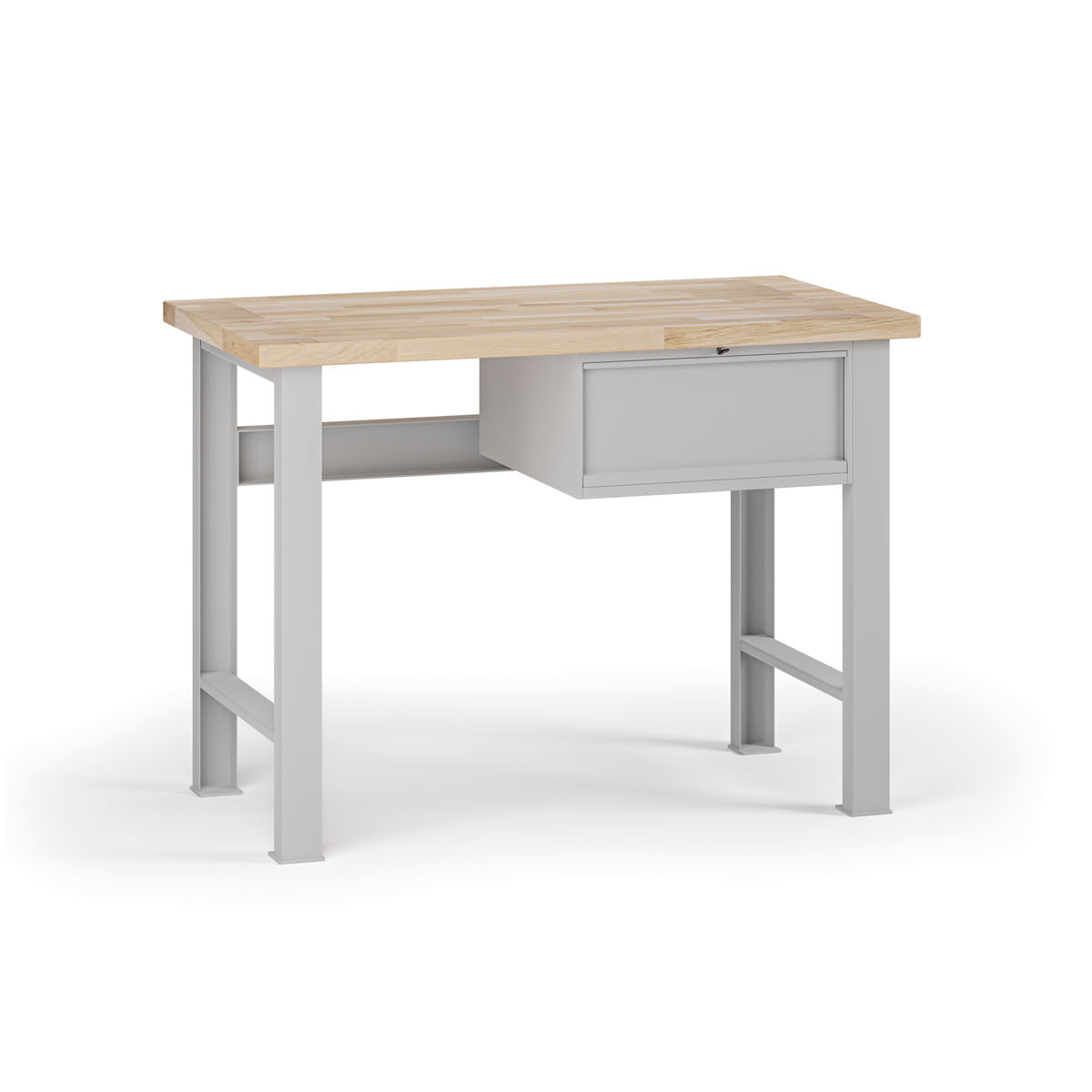 Fotografia produktu: Dielenský pracovný stôl G7, buková škárovka, 1200 x 685 x 840 mm, 1x kontajner, 1 zásuvka, sivá