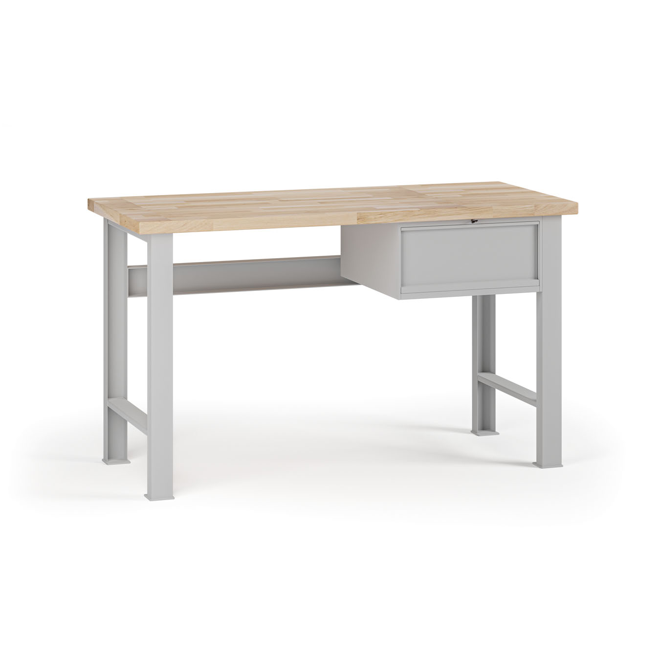 Fotografia produktu: Dielenský pracovný stôl G7, buková škárovka, 1500 x 685 x 840 mm, 1x kontajner, 1 zásuvka, sivá