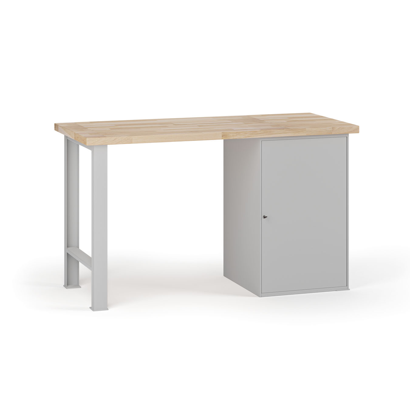 Fotografia produktu: Dielenský pracovný stôl G7, buková škárovka, 1500 x 685 x 840 mm, 1x skrinka, sivá