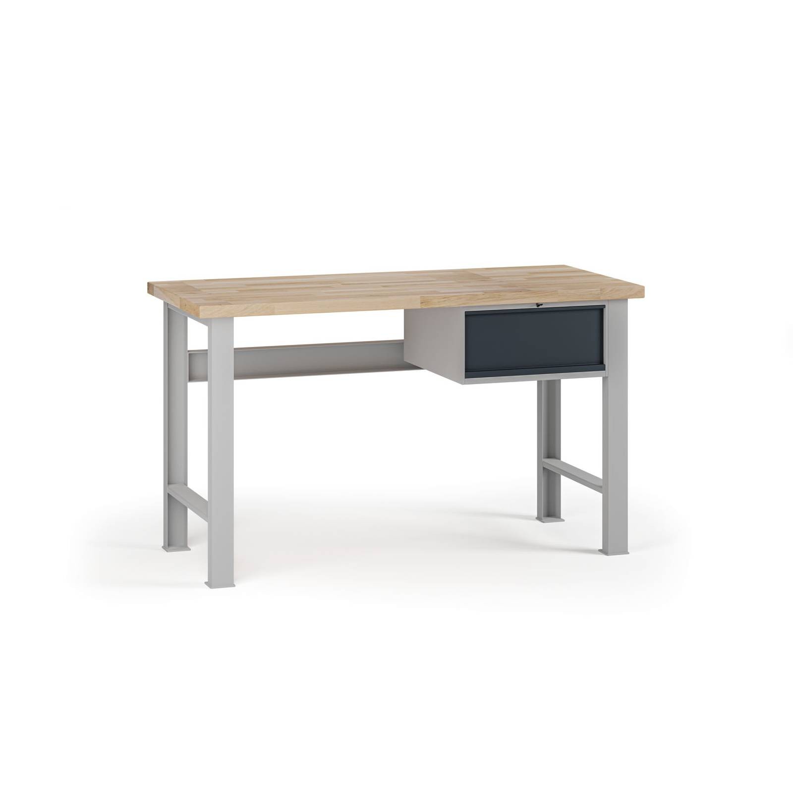 Fotografia produktu: Dielenský pracovný stôl G7, buková škárovka, 1500 x 800 x 840 mm, 1x kontajner, 1 zásuvka, grafit