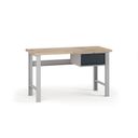 Dielenský pracovný stôl G7, buková škárovka, 1500 x 800 x 840 mm, 1x kontajner, 1 zásuvka, grafit