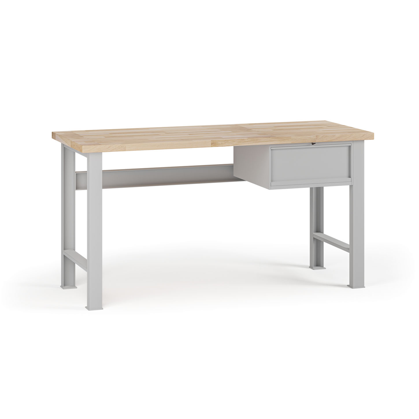 Fotografia produktu: Dielenský pracovný stôl G7, buková škárovka, 1700 x 685 x 840 mm, 1x kontajner, 1 zásuvka, sivá