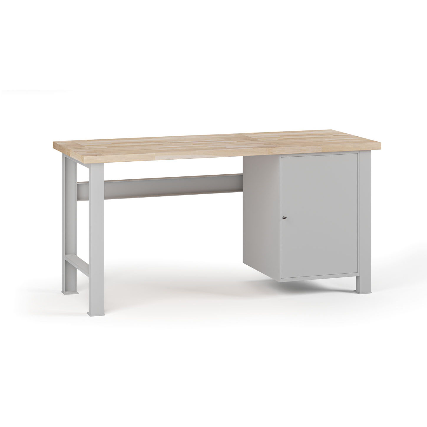 Fotografia produktu: Dielenský pracovný stôl G7, buková škárovka, 1700 x 685 x 840 mm, 1x skrinka, sivá