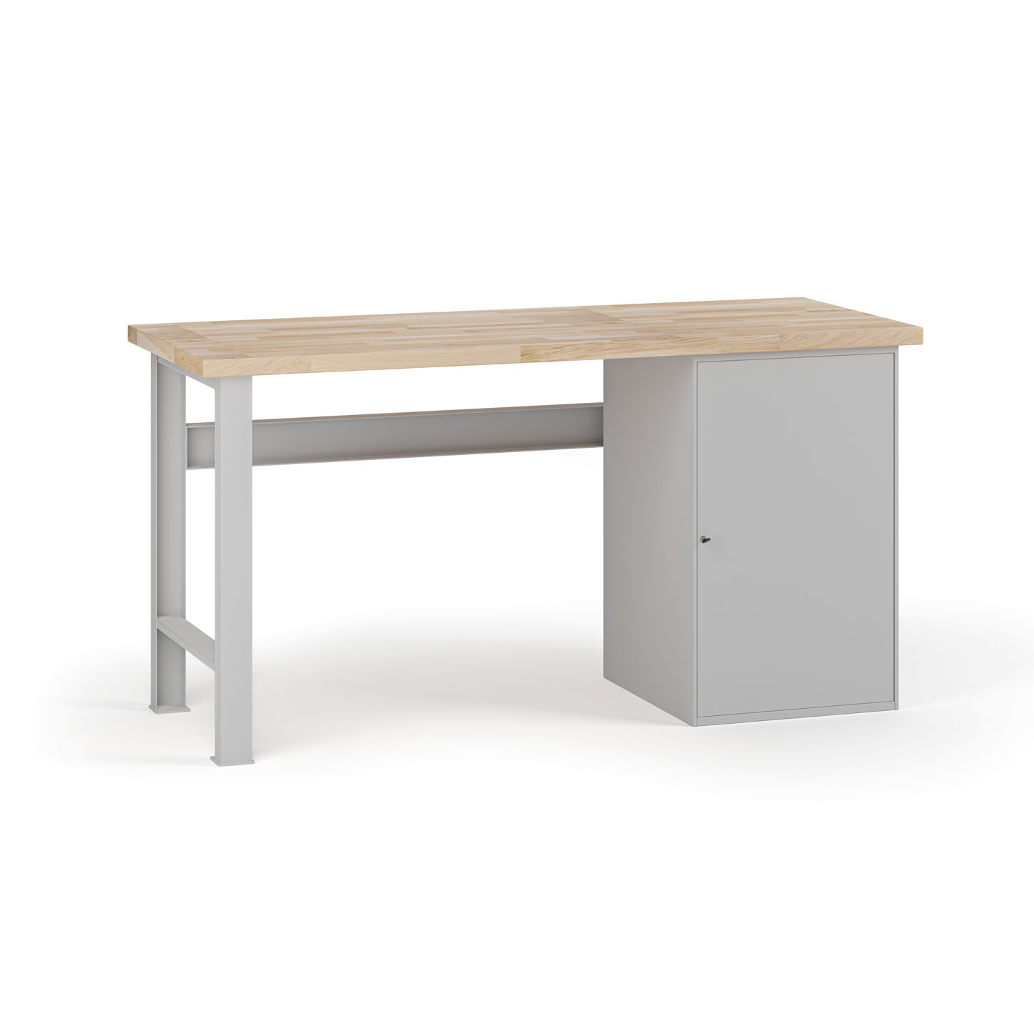 Fotografia produktu: Dielenský pracovný stôl G7, buková škárovka, 1700 x 685 x 840 mm, 1x skrinka, sivá