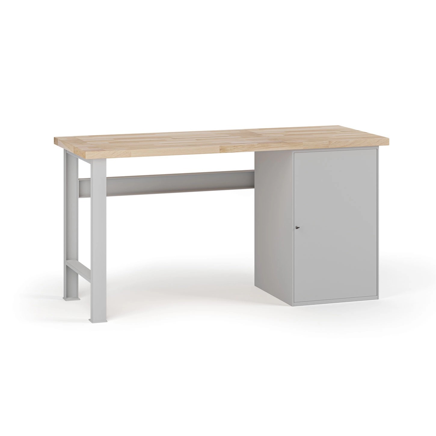 Fotografia produktu: Dielenský pracovný stôl G7, buková škárovka, 1700 x 800 x 840 mm, 1x skrinka, sivá