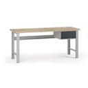 Dielenský pracovný stôl G7, buková škárovka, 2000 x 800 x 840 mm, 1x kontajner, 1 zásuvka, grafit
