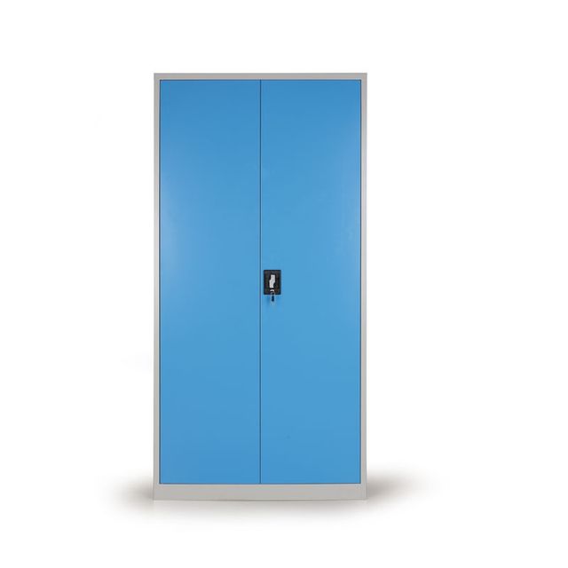 Dílenská policová skříň na nářadí, 4 police, šedá/modrá, 1850x900x400 mm