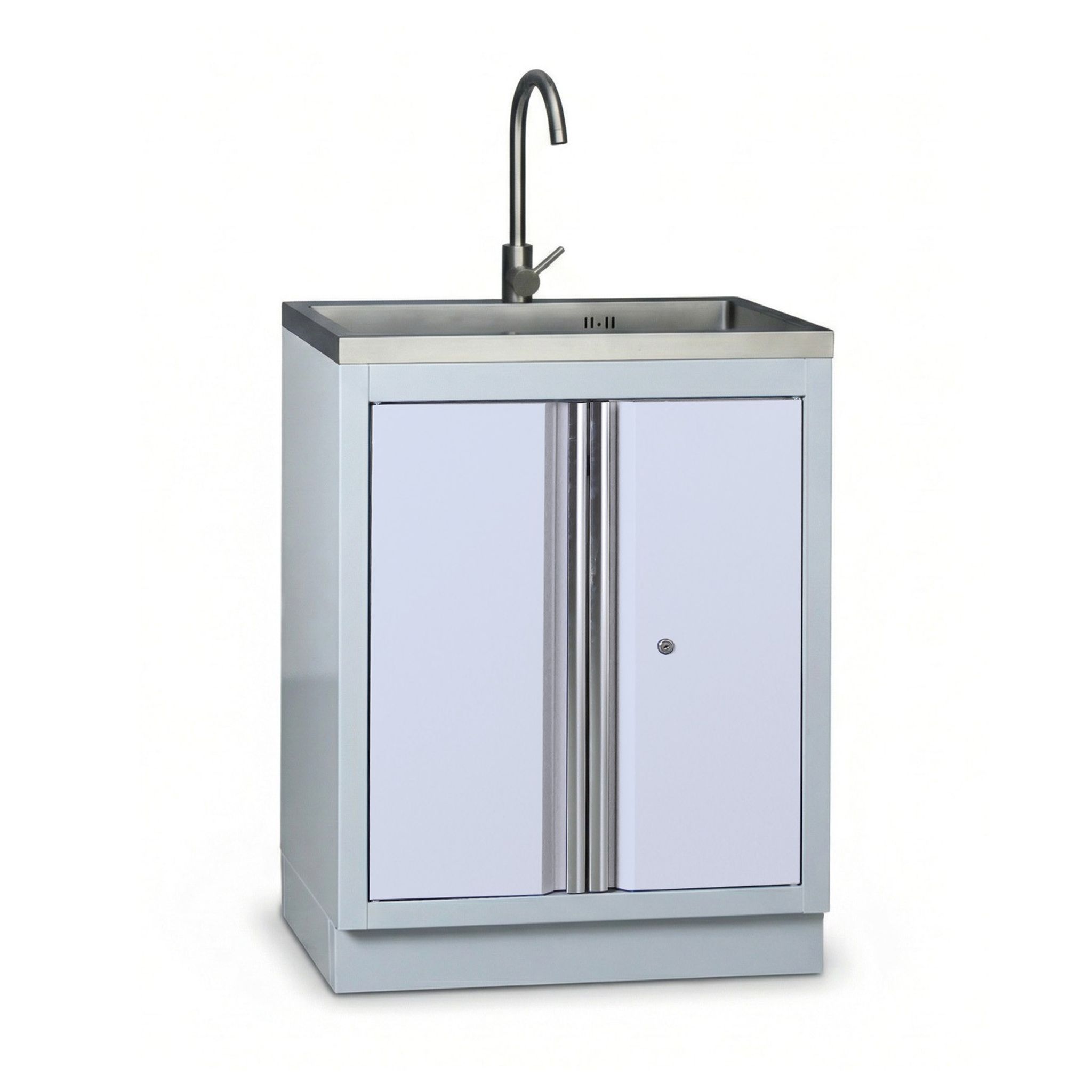 Dílenská skříň s dřezem G2, šedá