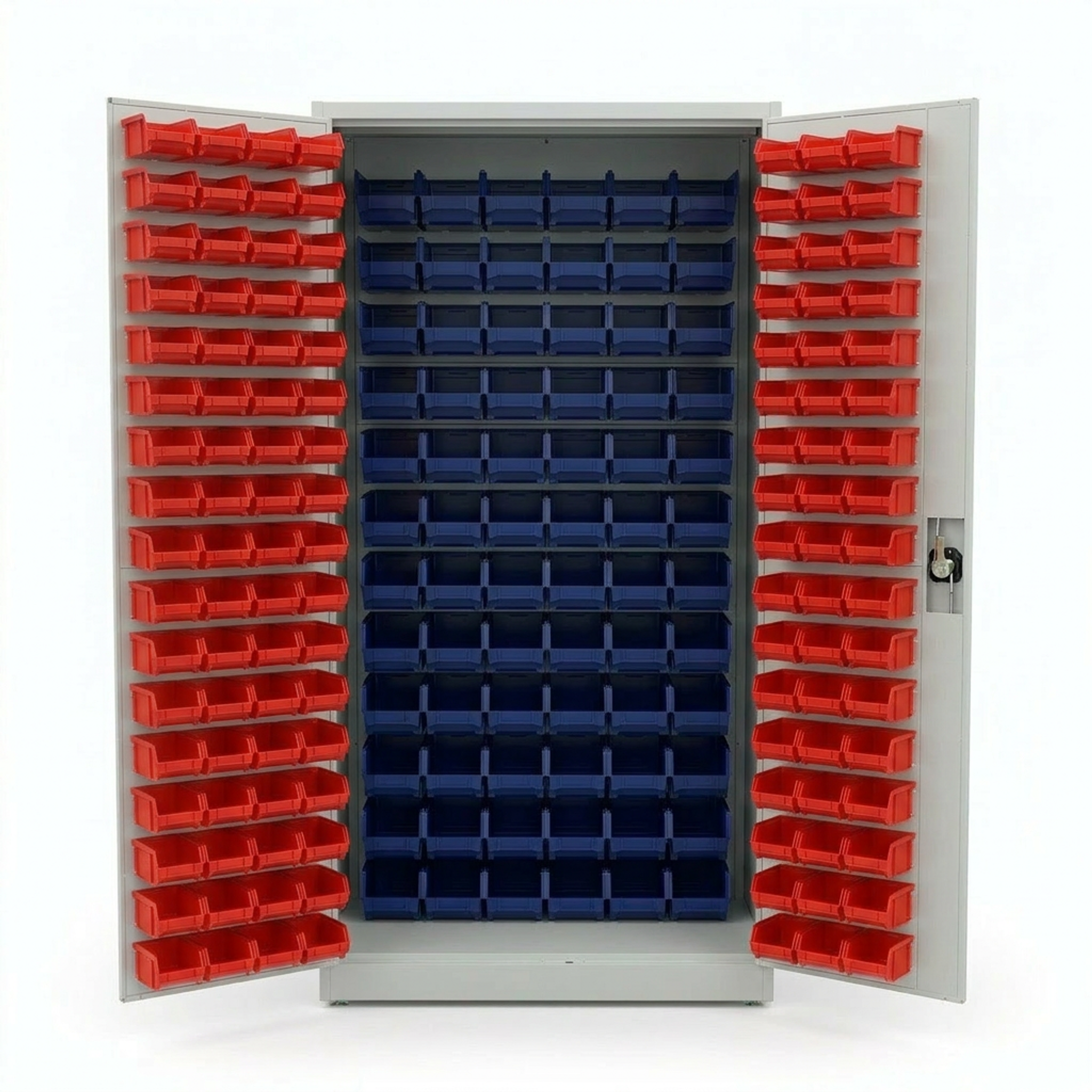 Dílenská skříň s plastovými boxy, 1000 x 500 x 1990 mm, 72+119 boxů