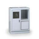 Dílenská skříňka s odpadkovým košem k pracovní desce G2, 680 x 455 x 910 mm, šedá