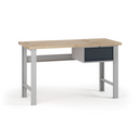 Dílenský pracovní stůl G7, buková spárovka, 1500 x 685 x 840 mm, 1x kontejner, 1 zásuvka, grafit