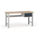 Dílenský pracovní stůl G7, buková spárovka, 1700 x 800 x 840 mm, 1x kontejner, 1 zásuvka, grafit