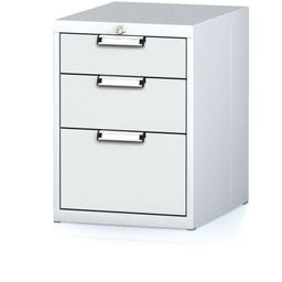 Dílenský zásuvkový box na nářadí MECHANIC, 3 zásuvky, 480 x 600 x 662 mm, šedé dveře