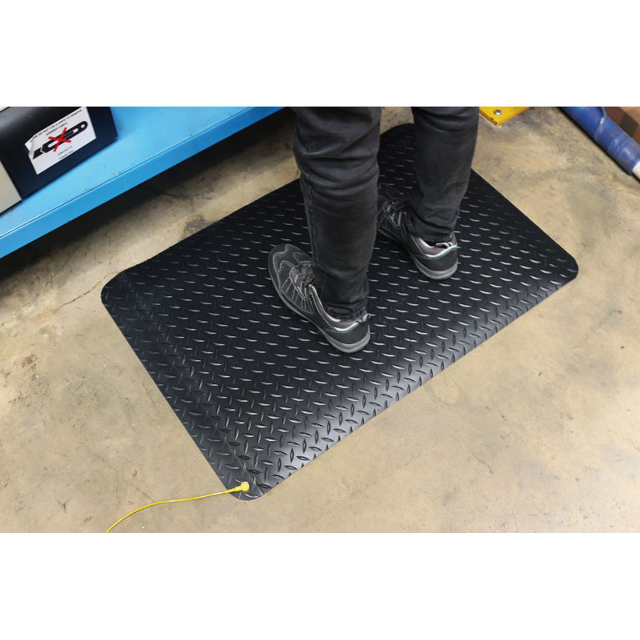 Doppellagige antistatische Matte für ESD-sicheres Arbeiten, Rautenmuster, 0,9 x 1,5 m