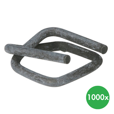 Drahtstahlklemme phosphatiert, für PP/PES-Bänder, 13 mm, 1000 Stk.