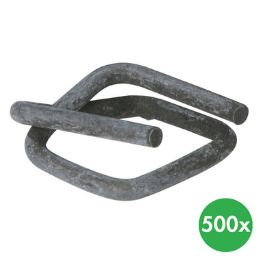 Drahtstahlklemme phosphatiert, für PP/PES-Bänder, 25 mm, 500 Stk.