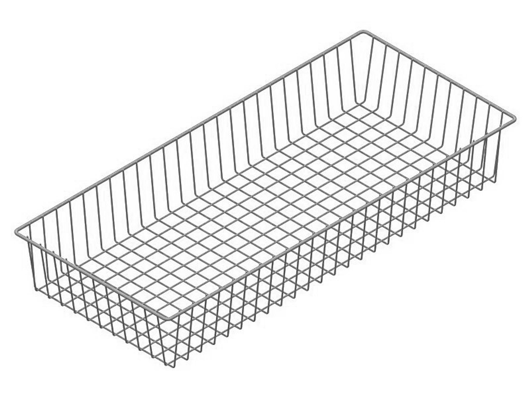 Drátěný policový koš ELEMENT SYSTEM, 800 x 350 mm, šedý