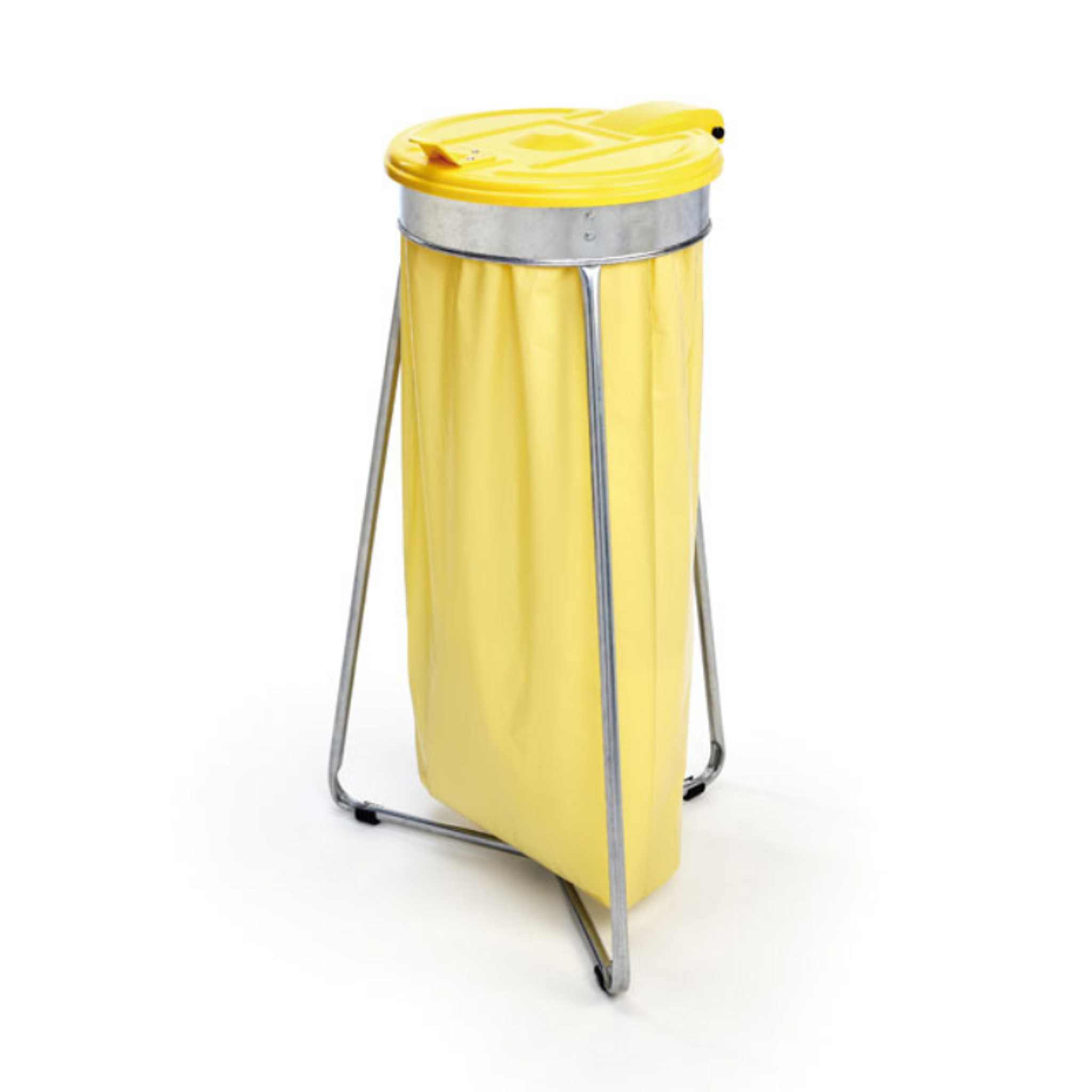 Dreibeinständer für 1 Sack 70/120 l, mit Deckel, 540 x 540 x 950 mm, gelb