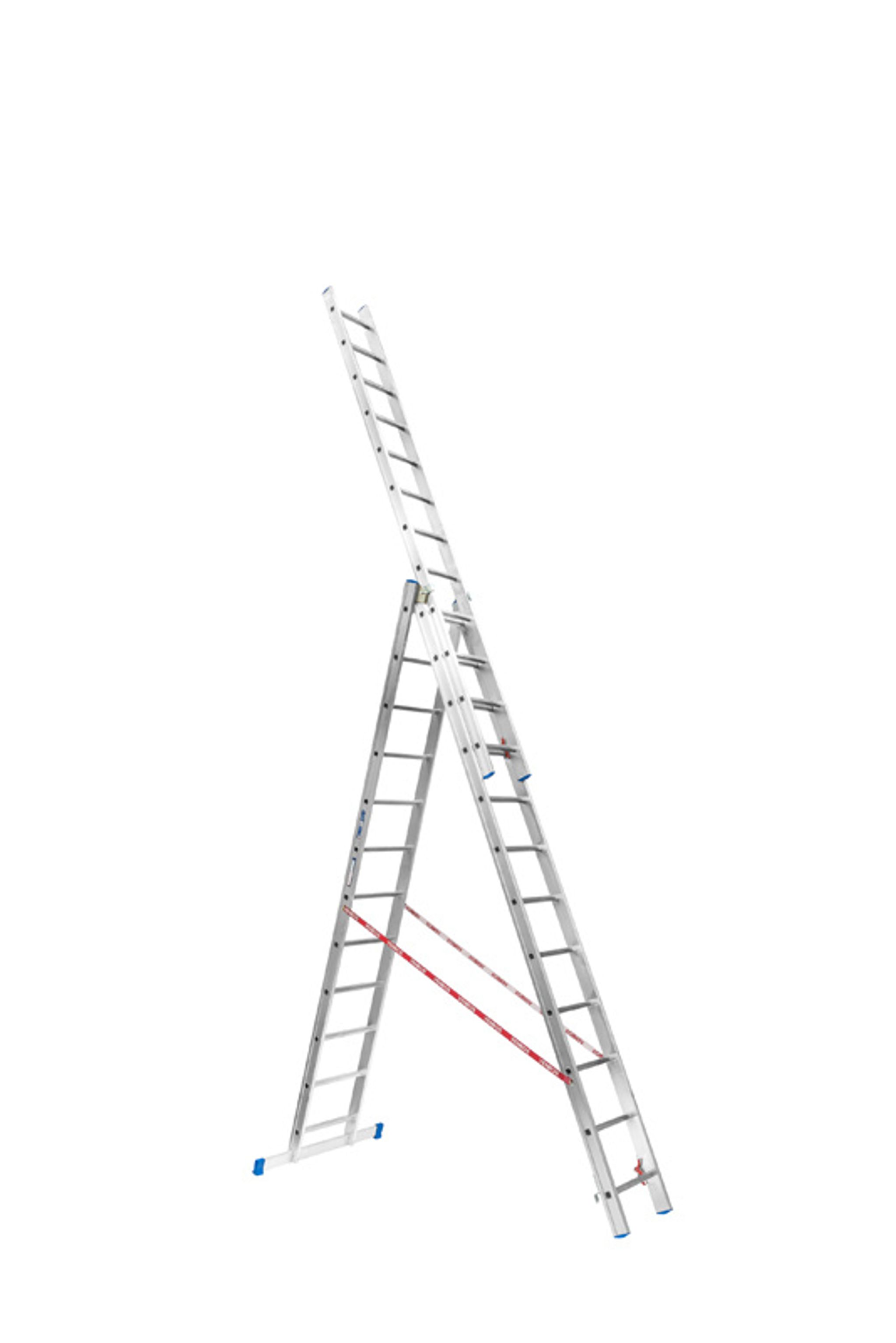 Dreiteilige Aluminium-Anlegeleiter VENBOS PROFI, 3x12 Sprossen, 7,91 m Dreiteilige Aluminium-Anlegeleiter VENBOS PROFI, 3x12 Sprossen, 7,91 m