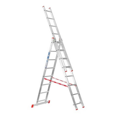 Dreiteilige Mehrzweck-Aluleiter HOBBY, 3x8 Sprossen, 4,52 m