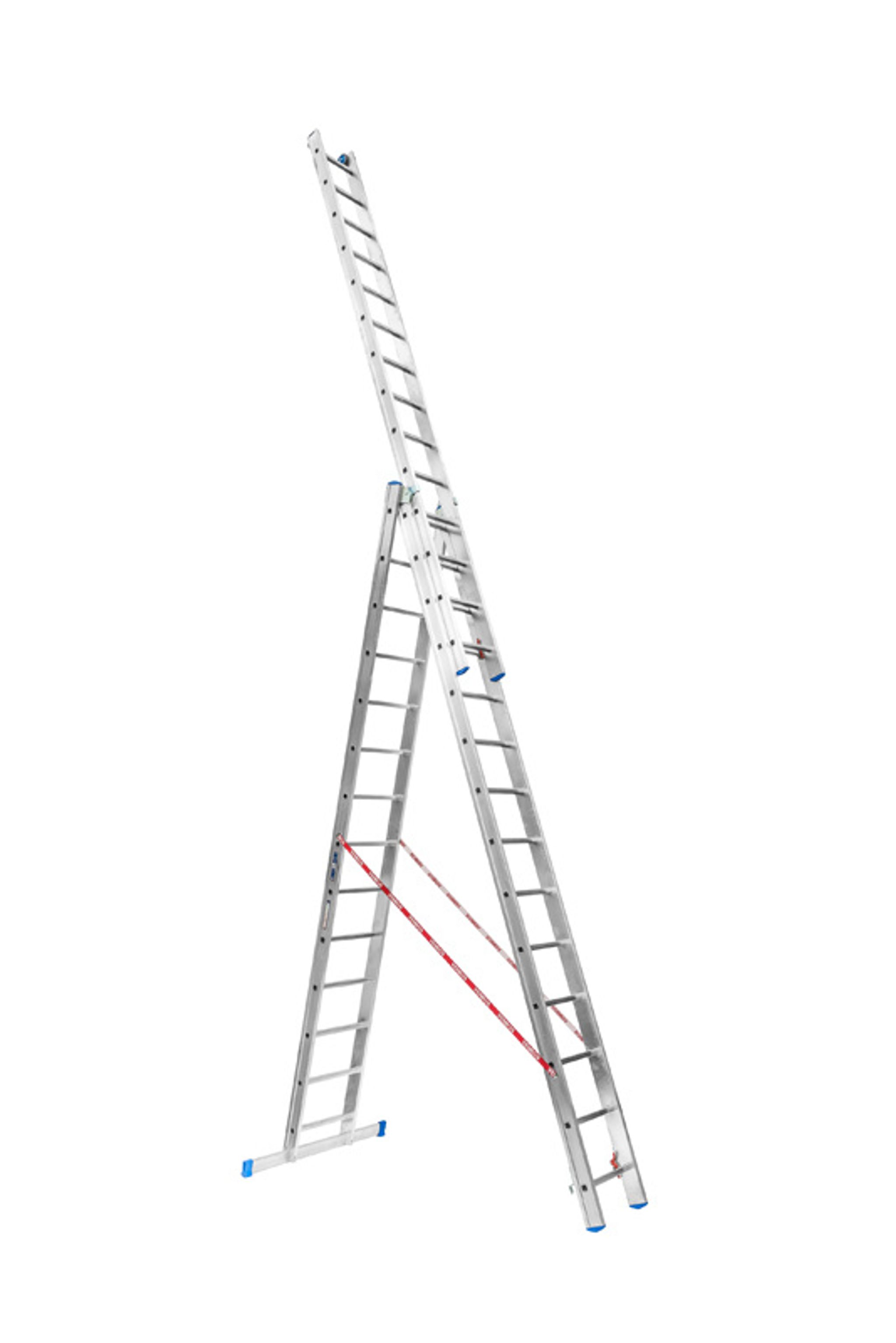Dreiteilige Mehrzweck-Aluleiter PROFI, 3x14 Sprossen, 9 m Dreiteilige Mehrzweck-Aluleiter PROFI, 3x14 Sprossen, 9 m