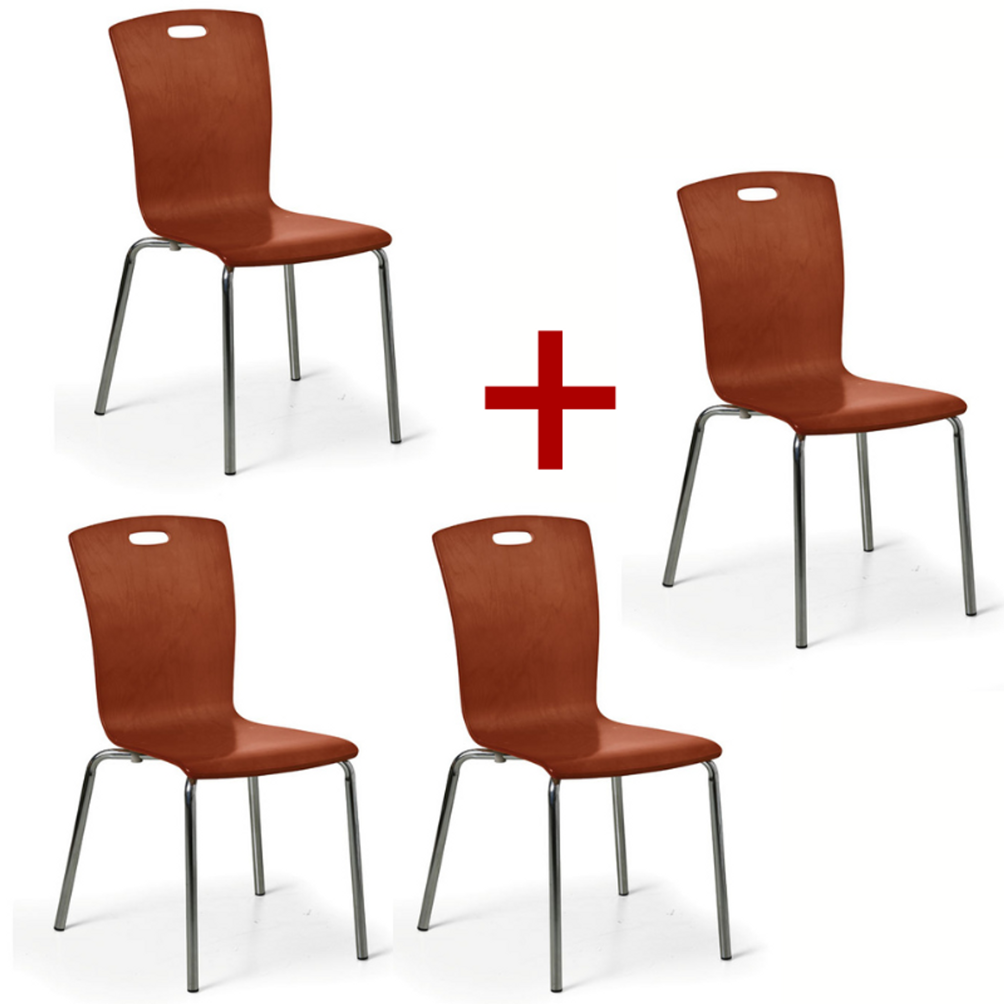 Drevená jedálenská stolička RITA 3+1 ZADARMO, orech
