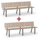 Dřevěná lavice do čekárny s kovovou podnoží, 1+1 ZDARMA, délka 2000 mm, dub přírodní