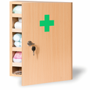 Dřevěná nástěnná lékárnička, 43x30x14 cm, buk, bez náplně