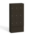 Dřevěná odkládací skříňka s úložnými boxy, 9 boxů, wenge