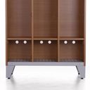 Dřevěná šatní skříňka S4 na nohách, 3 oddíly, 1750 x 900 x 400 mm, demont, otočný zámek, ořech