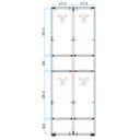 Dřevěná šatní skříňka S4 s úložnými boxy, 4 boxy, demont, RFID zámek, šedá/ořech