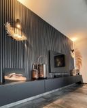 Drevený akustický panel, 2400 x 600 mm, B2BP009, dub grafitový