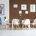 Drevený akustický panel, 2400 x 600 mm, B2BP010, zlatý teak
