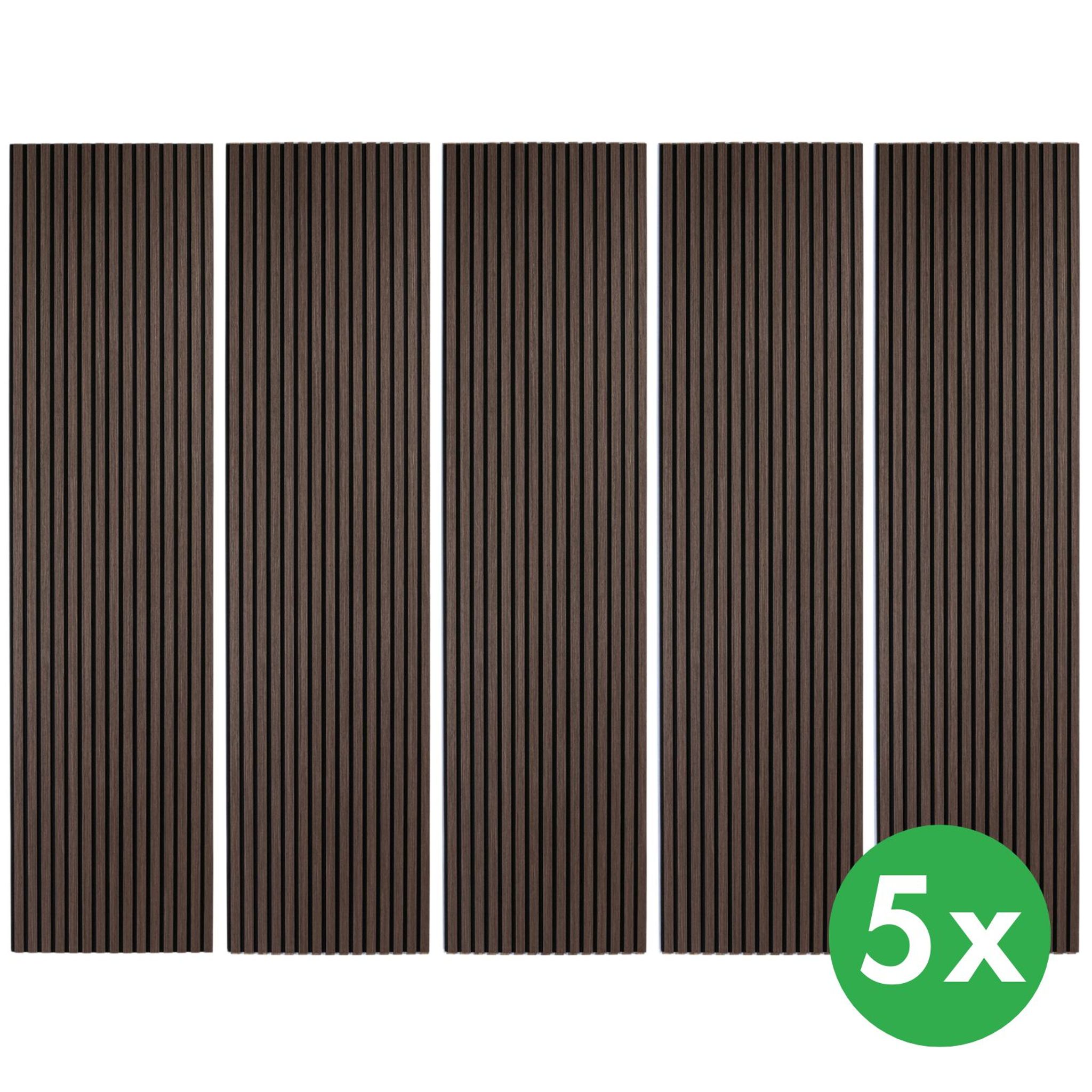 Dřevěný akustický panel, 2400 x 600 mm, B2BP011, balení 5 ks, eukalyptus