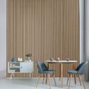 Dřevěný akustický panel, 2400 x 600 mm, černý podklad, balení 5 ks, bříza