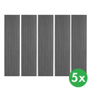 Dřevěný akustický panel, 2400 x 600 mm, černý podklad, balení 5 ks, dub grafitový