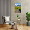 Dřevěný akustický panel, 2400 x 600 mm, černý podklad, balení 5 ks, dub grafitový