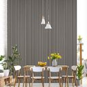 Dřevěný akustický panel, 2400 x 600 mm, černý podklad, balení 5 ks, dub grafitový