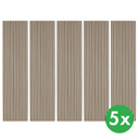 Dřevěný akustický panel, 2400 x 600 mm, černý podklad, balení 5 ks, dub sonoma