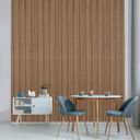 Dřevěný akustický panel, 2400 x 600 mm, černý podklad, balení 5 ks, dub sonoma