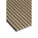 Dřevěný akustický panel, 2400 x 600 mm, černý podklad, balení 5 ks, ořech