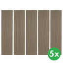 Drevený akustický panel, 2400 x 600 mm, čierny podklad, balenie 5 ks, orech