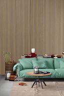 Drevený akustický panel, 2400 x 600 mm, čierny podklad, dub morený