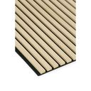 Drevený akustický panel, 2400 x 600 mm, čierny podklad, dub sonoma